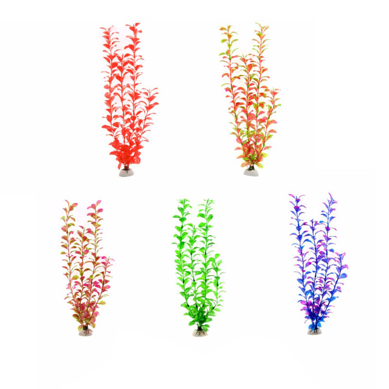 Aquarium Plant Grass - เครื่องประดับอุปกรณ์ตู้ปลาพืชใต้น้ําประดิษฐ์ตู้ปลาตกแต่งถังปลา 5 สีหญ้าน้ําดูตกแต่ง