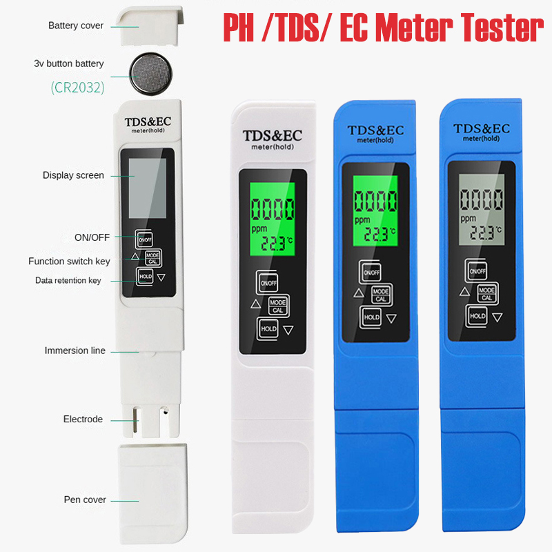 Planted Aquarium Temperature - เครื่องวัดอุณหภูมิ/ค่า TDS/EC 3 in 1 แบบดิจิตอล