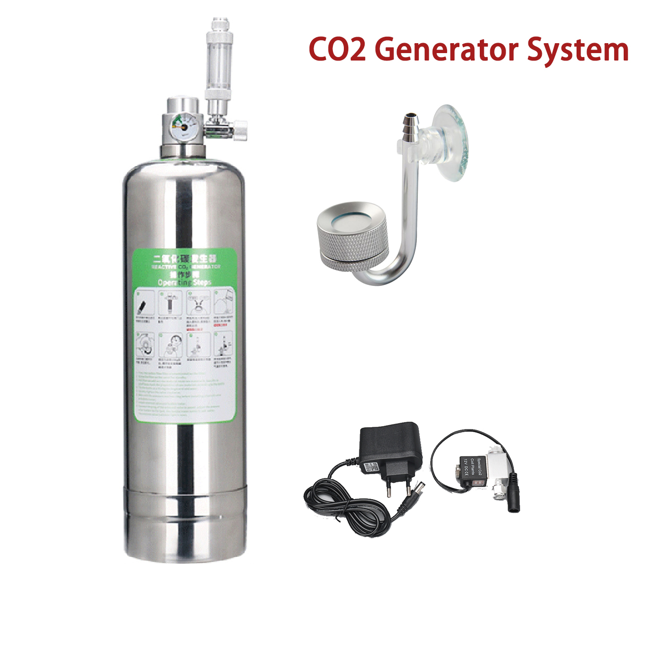 Aquarium Plant Nutrients - Aquarium CO2 Generator system Kit สแตนเลส