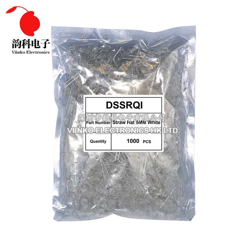 Ludwigia Super Red - 1000Pcs 5มม.ฟางหมวก LED Super Bright 0.3W