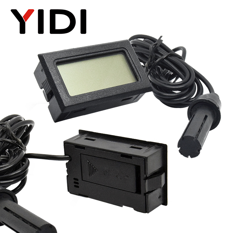 Planted Aquarium Temperature - เครื่องวัดอุณหภูมิและความชื้นแบบดิจิตอลขนาดเล็กพร้อมหน้าจอ LCD สำหรับตู้ฟักไข่ ตู้ปลา และเครื่องตรวจวัดอุณหภูมิและความชื้น