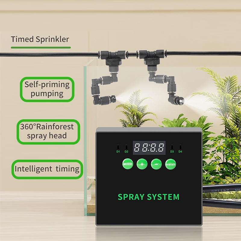 Planted Aquarium Tank Kit - เครื่องพ่นน้ำสำหรับตู้ปลา ตู้ไม้น้ำ ตู้สัตว์เลี้ยง ระบบพ่นน้ำอัตโนมัติ พร้อมตัวตั้งเวลา สำหรับเพิ่มความชื้นในตู้สัตว์เลี้ยง