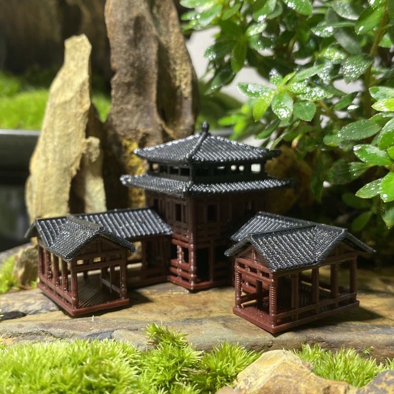 พลาสติกสไตล์จีนโบราณรูปแบบสถาป - Planted Aquarium Models บทวิจารณ์และราคา