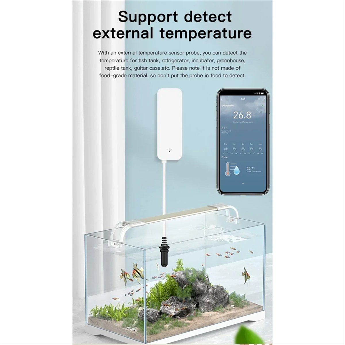 A64I Tuya WiFi เซ็นเซอร์วัดอุณ - Planted Aquarium Temperature บทวิจารณ์และราคา