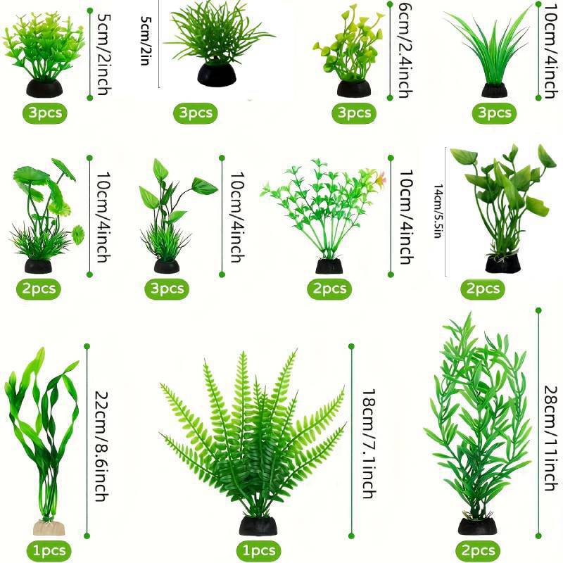 ชุดตกแต่งตู้ปลา ต้นไม้พลาสติกป - Planted Aquarium Tank Kit บทวิจารณ์และราคา